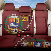 Venezuela Football Custom Back Car Seat Cover La Vinotinto Red Wine Coat of Arms