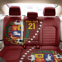 Venezuela Football Custom Back Car Seat Cover La Vinotinto Red Wine Coat of Arms