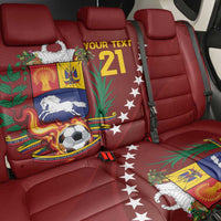 Venezuela Football Custom Back Car Seat Cover La Vinotinto Red Wine Coat of Arms