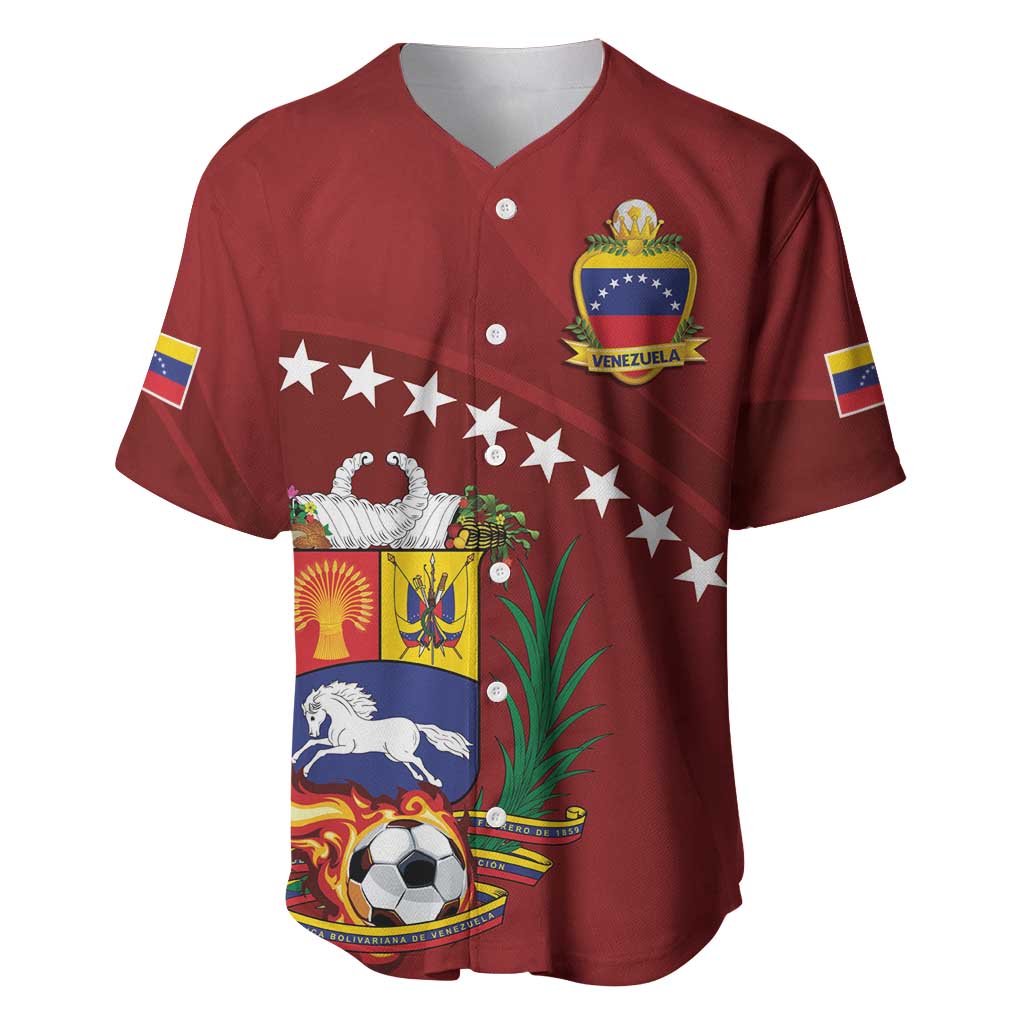 Venezuela Football Custom Baseball Jersey La Vinotinto Red Wine Coat of Arms