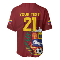 Venezuela Football Custom Baseball Jersey La Vinotinto Red Wine Coat of Arms