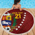 Venezuela Football Custom Beach Blanket La Vinotinto Red Wine Coat of Arms LT9