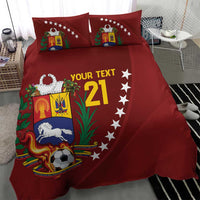Venezuela Football Custom Bedding Set La Vinotinto Red Wine Coat of Arms LT9