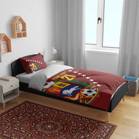 Venezuela Football Custom Bedding Set La Vinotinto Red Wine Coat of Arms LT9