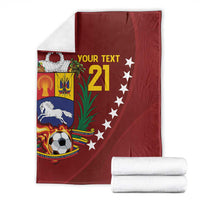 Venezuela Football Custom Blanket La Vinotinto Red Wine Coat of Arms