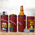 Venezuela Football Custom 4 in 1 Can Cooler Tumbler La Vinotinto Red Wine Coat of Arms