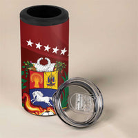 Venezuela Football Custom 4 in 1 Can Cooler Tumbler La Vinotinto Red Wine Coat of Arms