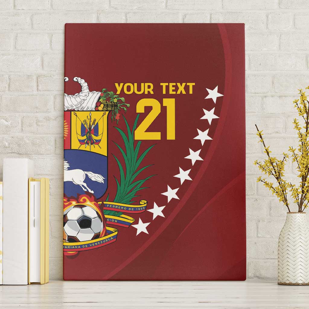 Venezuela Football Custom Canvas Wall Art La Vinotinto Red Wine Coat of Arms LT9