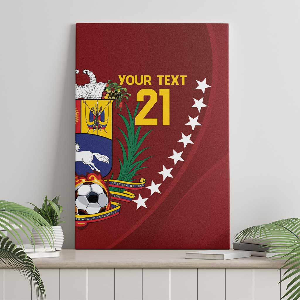 Venezuela Football Custom Canvas Wall Art La Vinotinto Red Wine Coat of Arms LT9