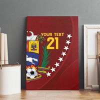 Venezuela Football Custom Canvas Wall Art La Vinotinto Red Wine Coat of Arms LT9