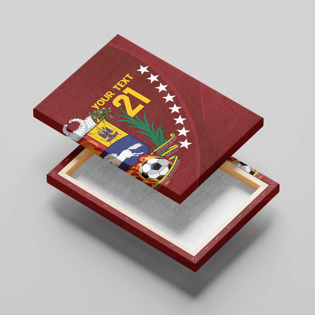 Venezuela Football Custom Canvas Wall Art La Vinotinto Red Wine Coat of Arms