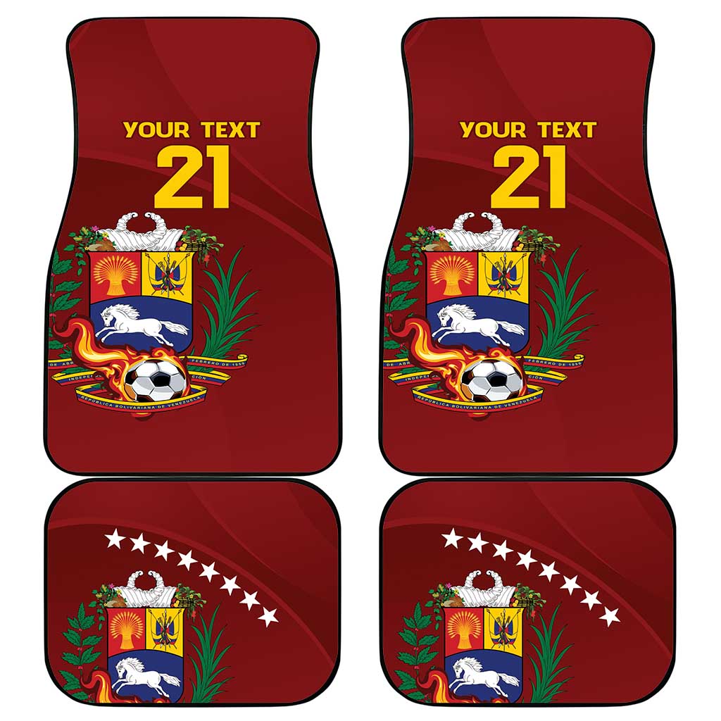 Venezuela Football Custom Car Mats La Vinotinto Red Wine Coat of Arms LT9