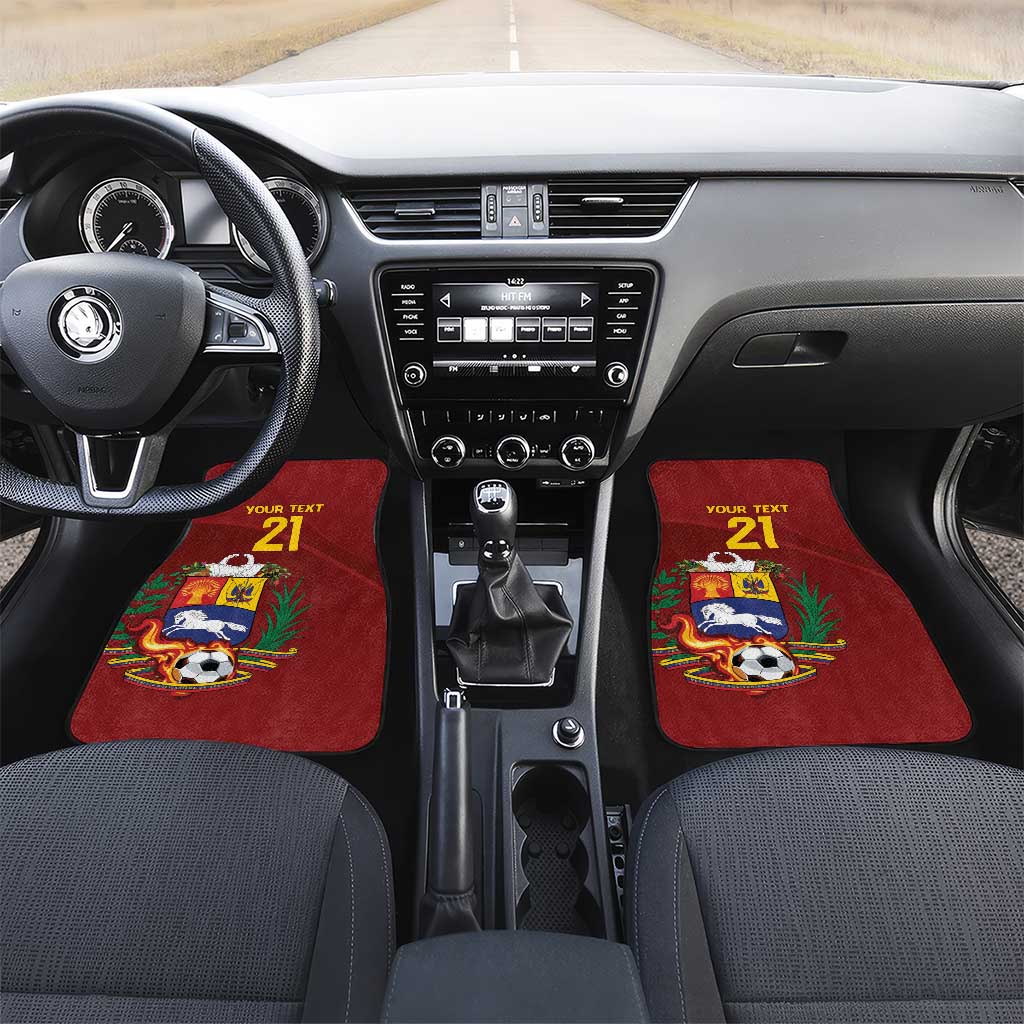 Venezuela Football Custom Car Mats La Vinotinto Red Wine Coat of Arms