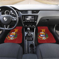 Venezuela Football Custom Car Mats La Vinotinto Red Wine Coat of Arms LT9