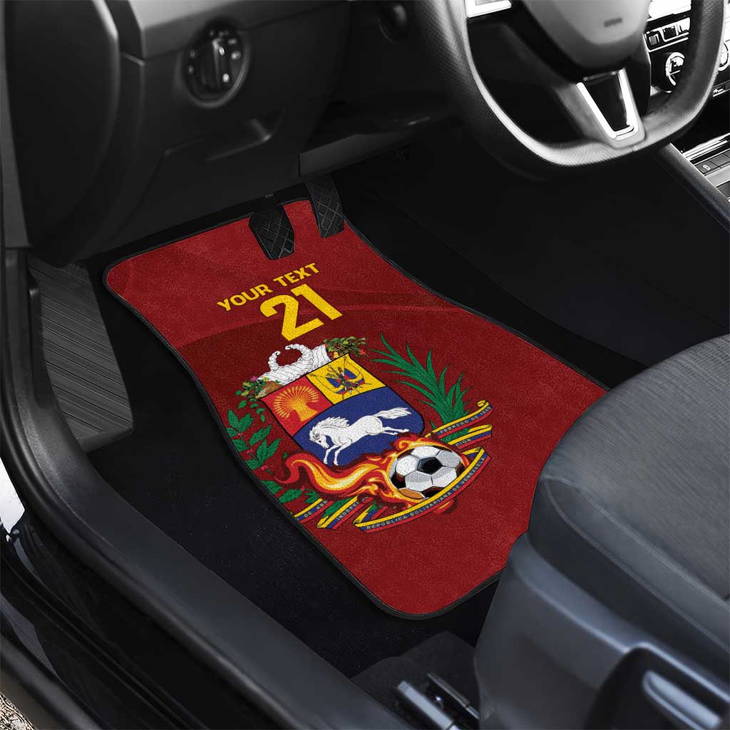 Venezuela Football Custom Car Mats La Vinotinto Red Wine Coat of Arms