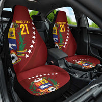 Venezuela Football Custom Car Seat Cover La Vinotinto Red Wine Coat of Arms