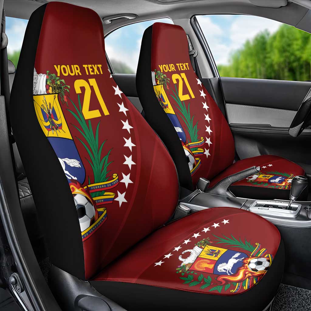 Venezuela Football Custom Car Seat Cover La Vinotinto Red Wine Coat of Arms LT9