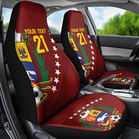 Venezuela Football Custom Car Seat Cover La Vinotinto Red Wine Coat of Arms LT9
