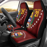 Venezuela Football Custom Car Seat Cover La Vinotinto Red Wine Coat of Arms