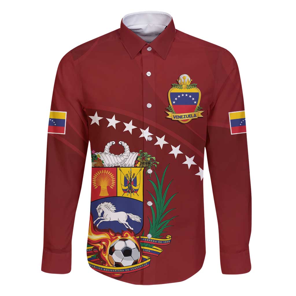 Venezuela Football Custom Family Matching Long Sleeve Bodycon Dress and Hawaiian Shirt La Vinotinto Red Wine Coat of Arms