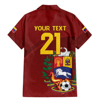 Venezuela Football Custom Family Matching Mermaid Dress and Hawaiian Shirt La Vinotinto Red Wine Coat of Arms