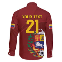Venezuela Football Custom Family Matching Short Sleeve Bodycon Dress and Hawaiian Shirt La Vinotinto Red Wine Coat of Arms