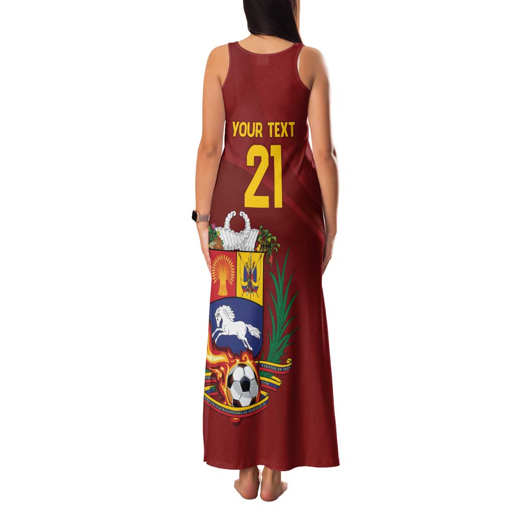 Venezuela Football Custom Family Matching Tank Maxi Dress and Hawaiian Shirt La Vinotinto Red Wine Coat of Arms