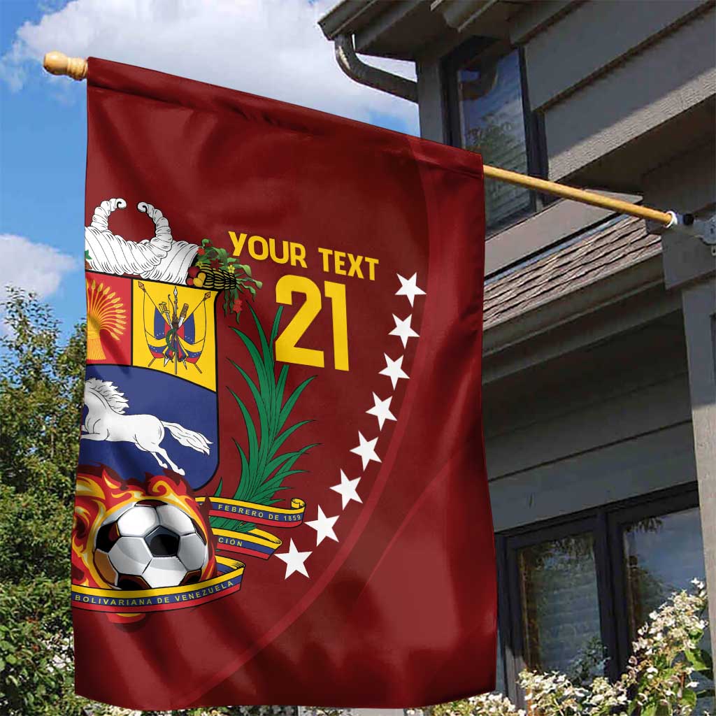 Venezuela Football Custom Garden Flag La Vinotinto Red Wine Coat of Arms