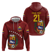 Venezuela Football Custom Hoodie La Vinotinto Red Wine Coat of Arms