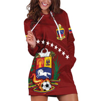 Venezuela Football Custom Hoodie Dress La Vinotinto Red Wine Coat of Arms