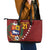 Venezuela Football Custom Leather Tote Bag La Vinotinto Red Wine Coat of Arms LT9