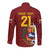 Venezuela Football Custom Long Sleeve Button Shirt La Vinotinto Red Wine Coat of Arms