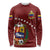 Venezuela Football Custom Long Sleeve Shirt La Vinotinto Red Wine Coat of Arms