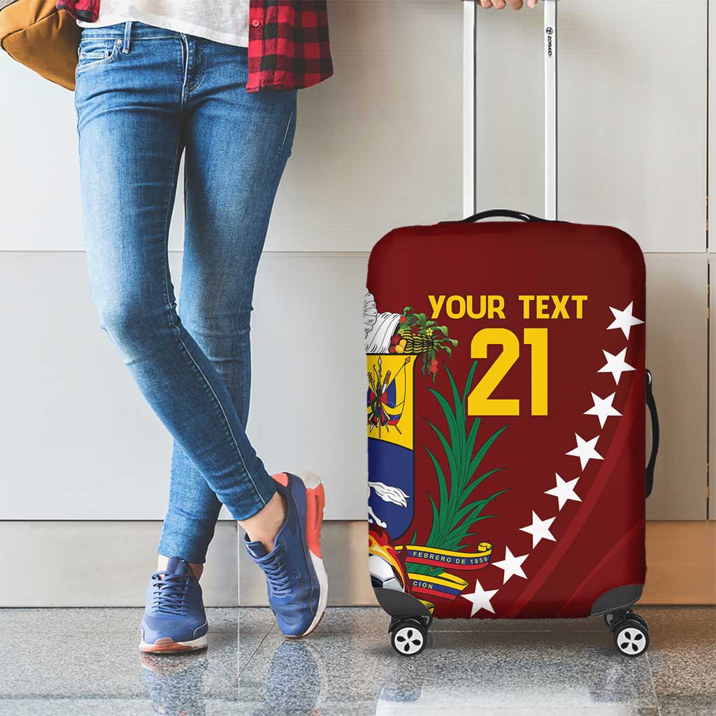 Venezuela Football Custom Luggage Cover La Vinotinto Red Wine Coat of Arms LT9
