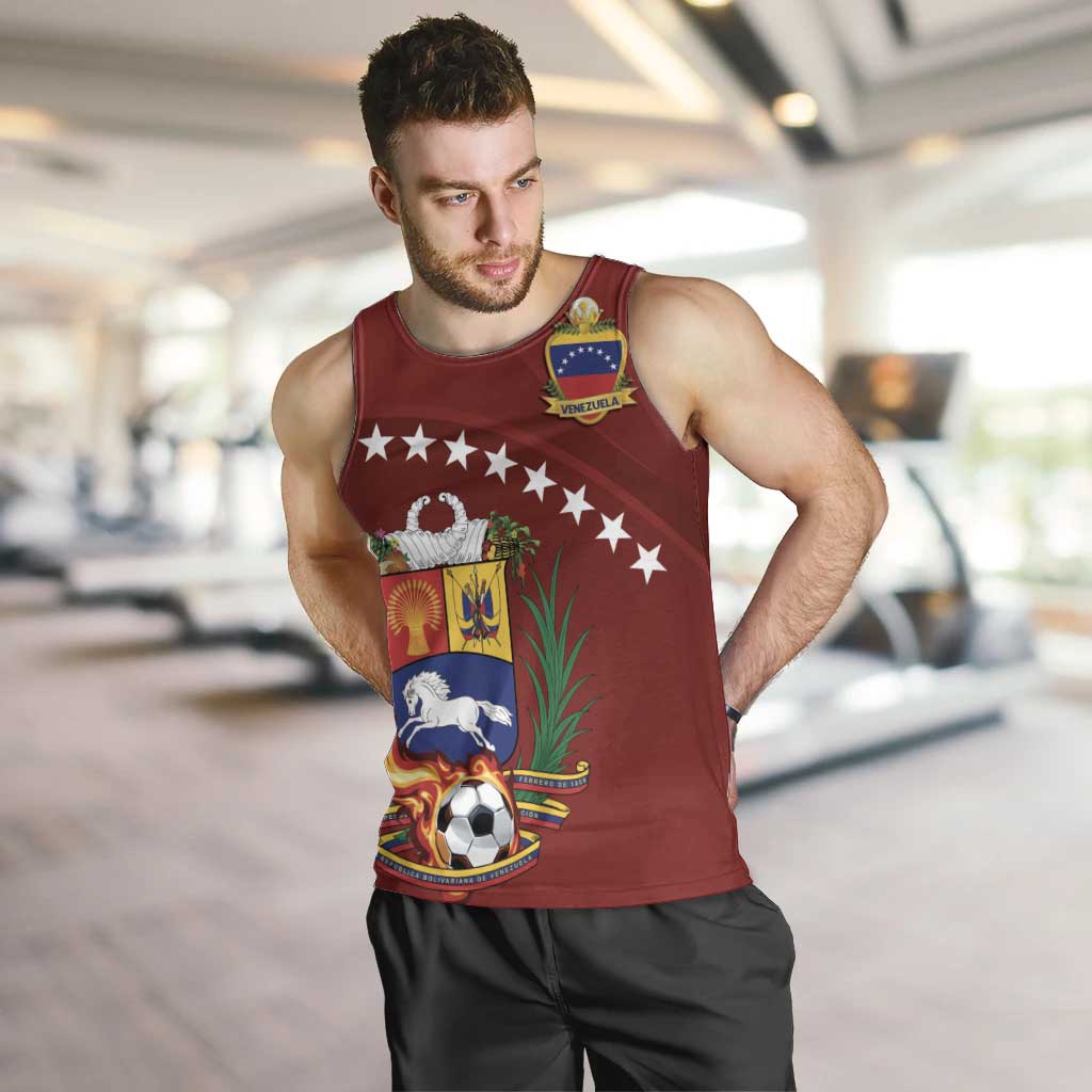 Venezuela Football Custom Men Tank Top La Vinotinto Red Wine Coat of Arms