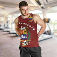 Venezuela Football Custom Men Tank Top La Vinotinto Red Wine Coat of Arms