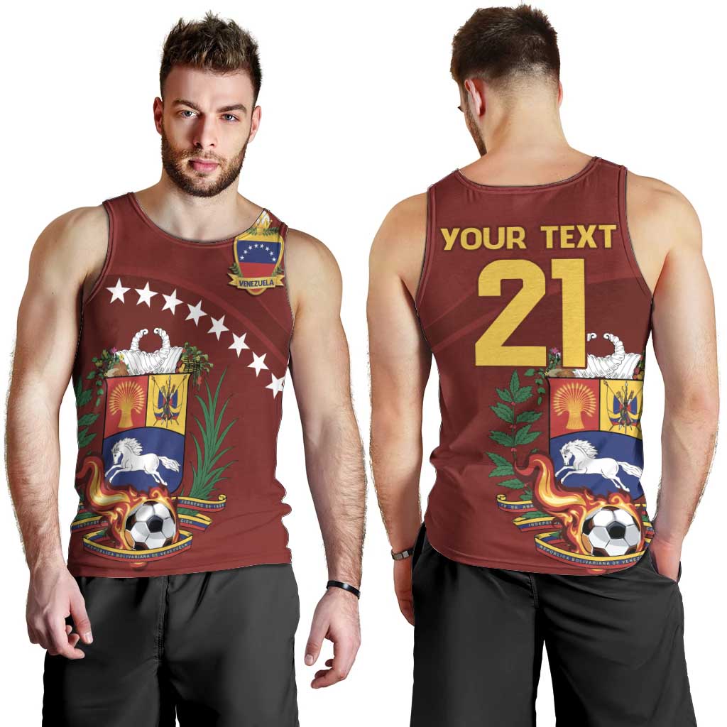 Venezuela Football Custom Men Tank Top La Vinotinto Red Wine Coat of Arms