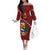 Venezuela Football Custom Off The Shoulder Long Sleeve Dress La Vinotinto Red Wine Coat of Arms