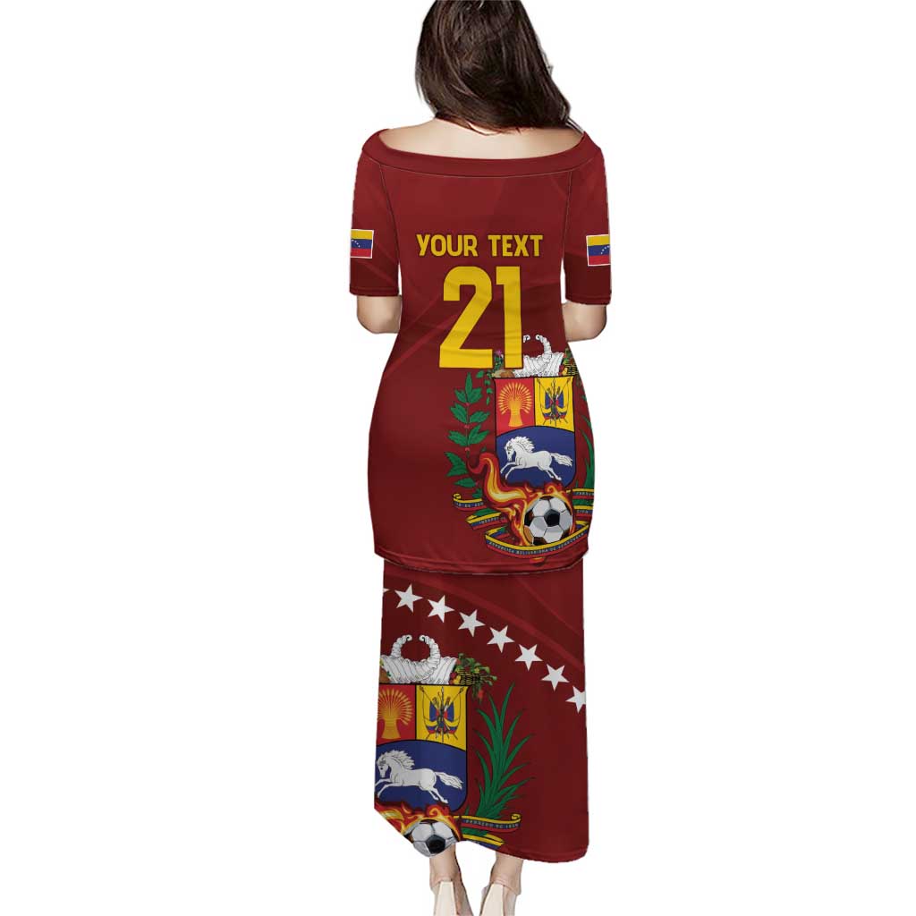 Venezuela Football Custom Puletasi La Vinotinto Red Wine Coat of Arms