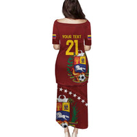Venezuela Football Custom Puletasi La Vinotinto Red Wine Coat of Arms
