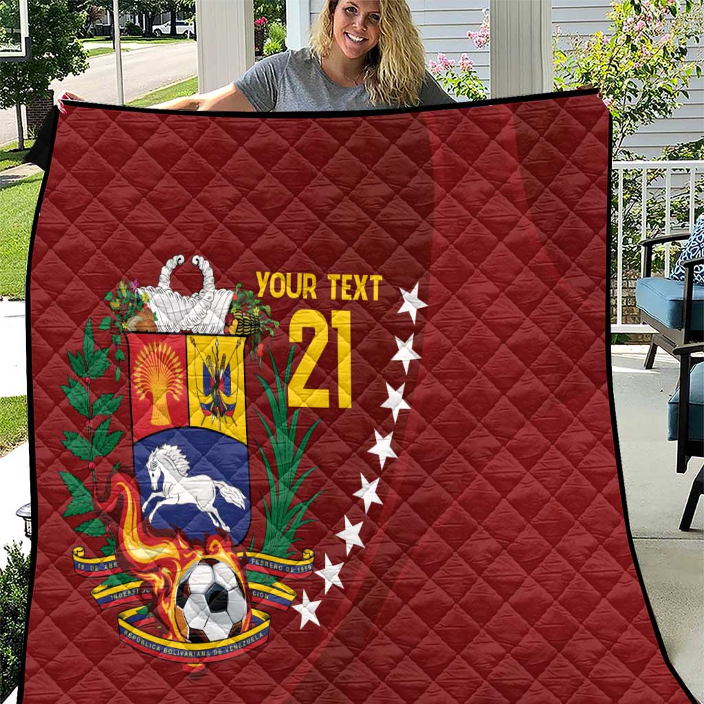 Venezuela Football Custom Quilt La Vinotinto Red Wine Coat of Arms LT9