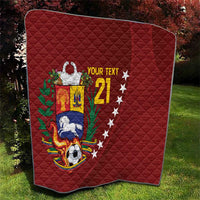 Venezuela Football Custom Quilt La Vinotinto Red Wine Coat of Arms