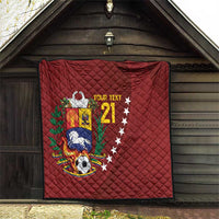 Venezuela Football Custom Quilt La Vinotinto Red Wine Coat of Arms