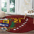 Venezuela Football Custom Round Carpet La Vinotinto Red Wine Coat of Arms LT9