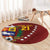 Venezuela Football Custom Round Carpet La Vinotinto Red Wine Coat of Arms LT9