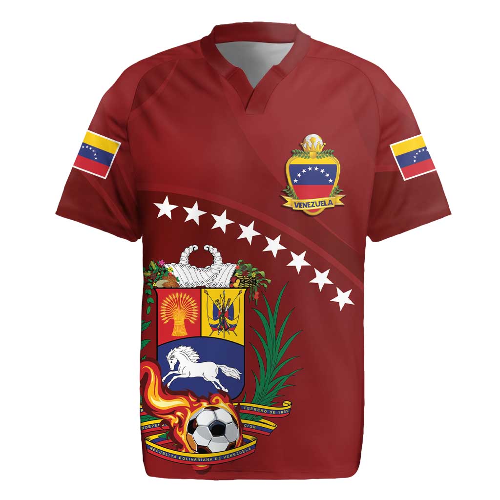 Venezuela Football Custom Rugby Jersey La Vinotinto Red Wine Coat of Arms