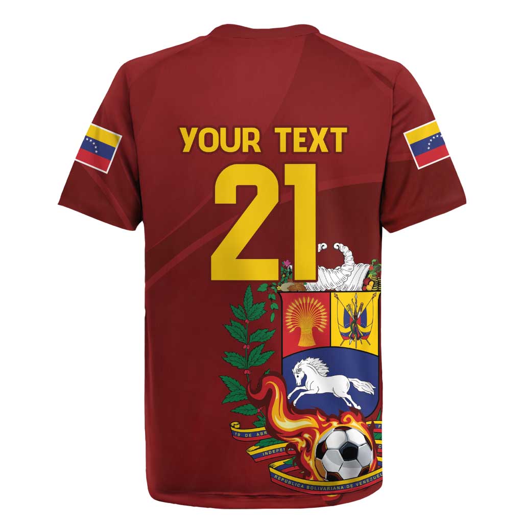 Venezuela Football Custom Rugby Jersey La Vinotinto Red Wine Coat of Arms