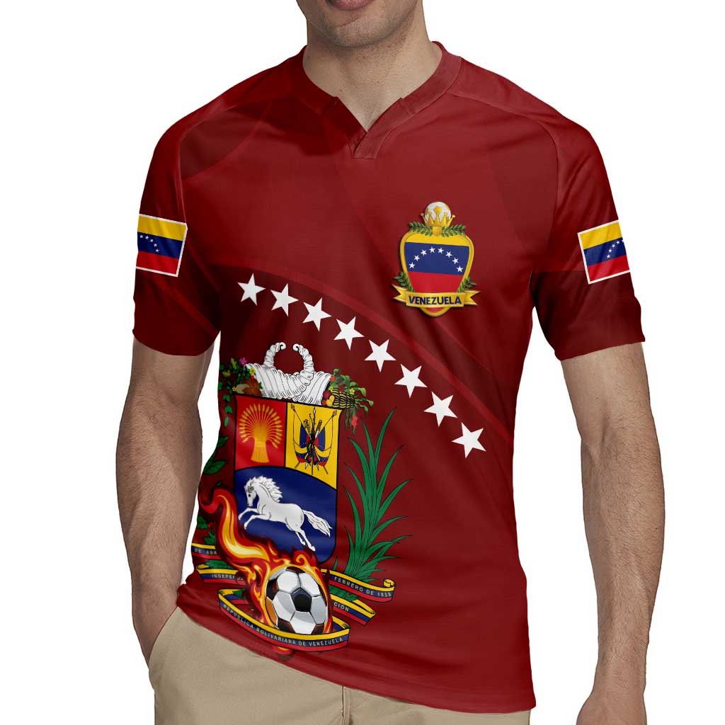 Venezuela Football Custom Rugby Jersey La Vinotinto Red Wine Coat of Arms