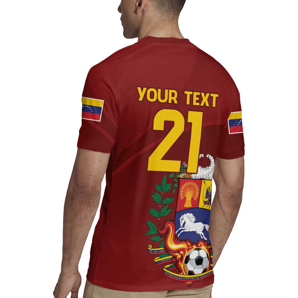 Venezuela Football Custom Rugby Jersey La Vinotinto Red Wine Coat of Arms