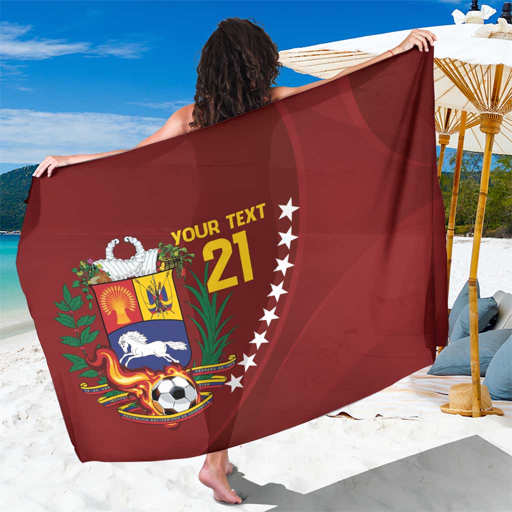 Venezuela Football Custom Sarong La Vinotinto Red Wine Coat of Arms LT9